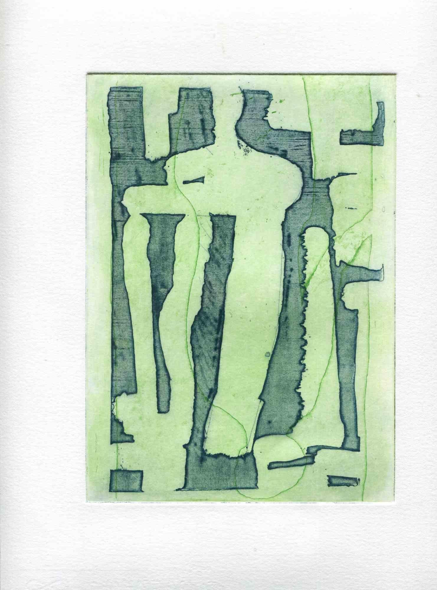 Unknown Abstract Print - Composition - Original Lithograph on Paper - Mid-20th Century