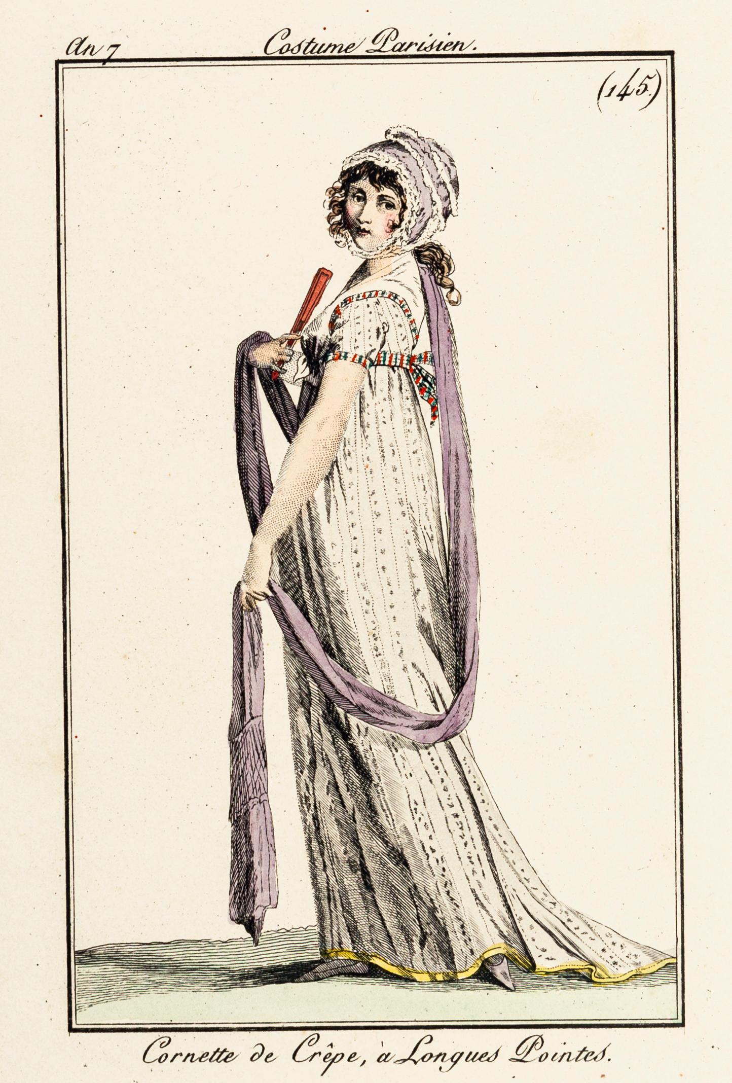 Unknown Figurative Print - Cornette de Crêpe, à Longues Poi - Original Etching 1799