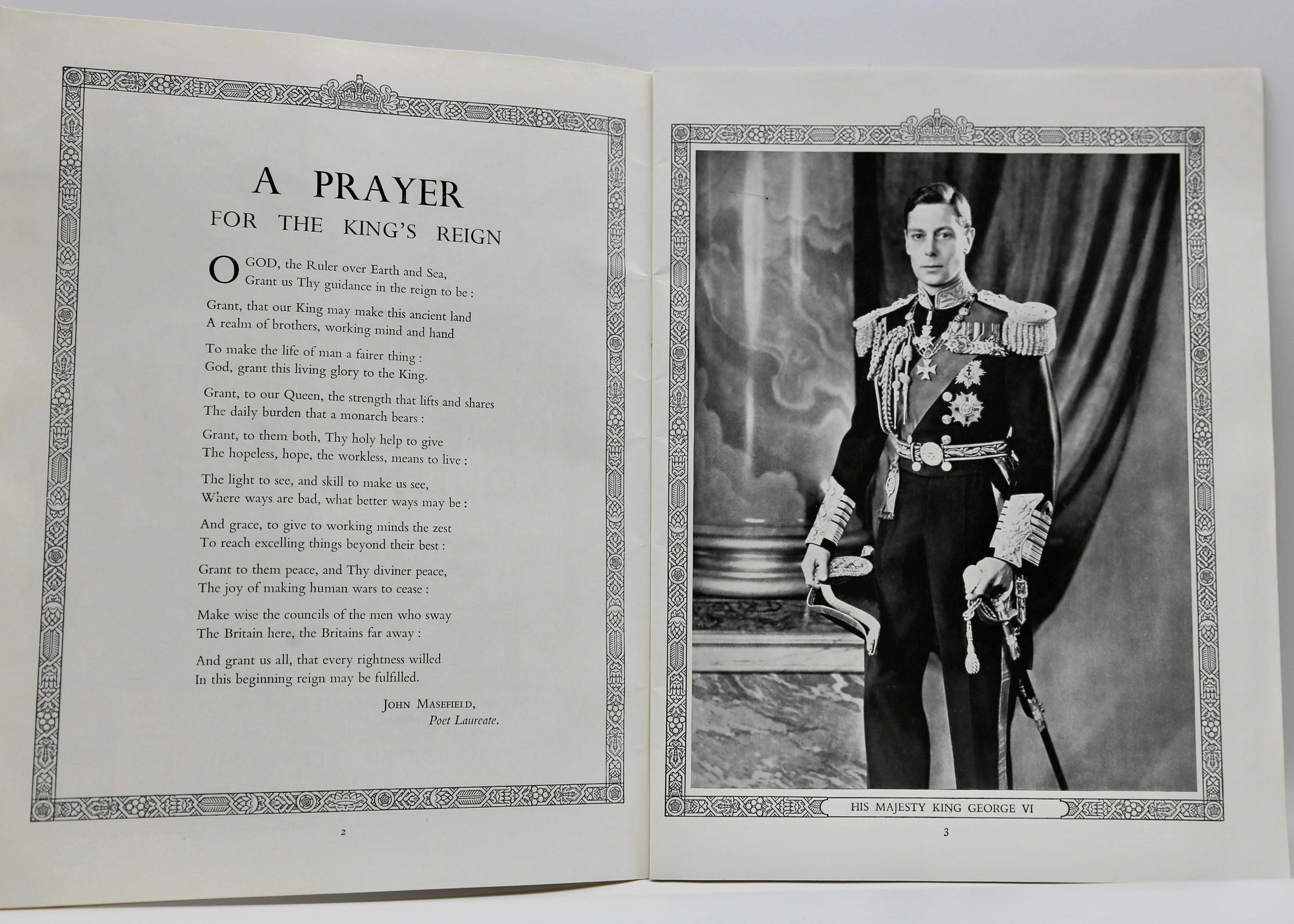 Vintage-Rahmenprogramm der Krönung von König George und Königin Elizabeth, Vintage 1937, gerahmt im Angebot 2