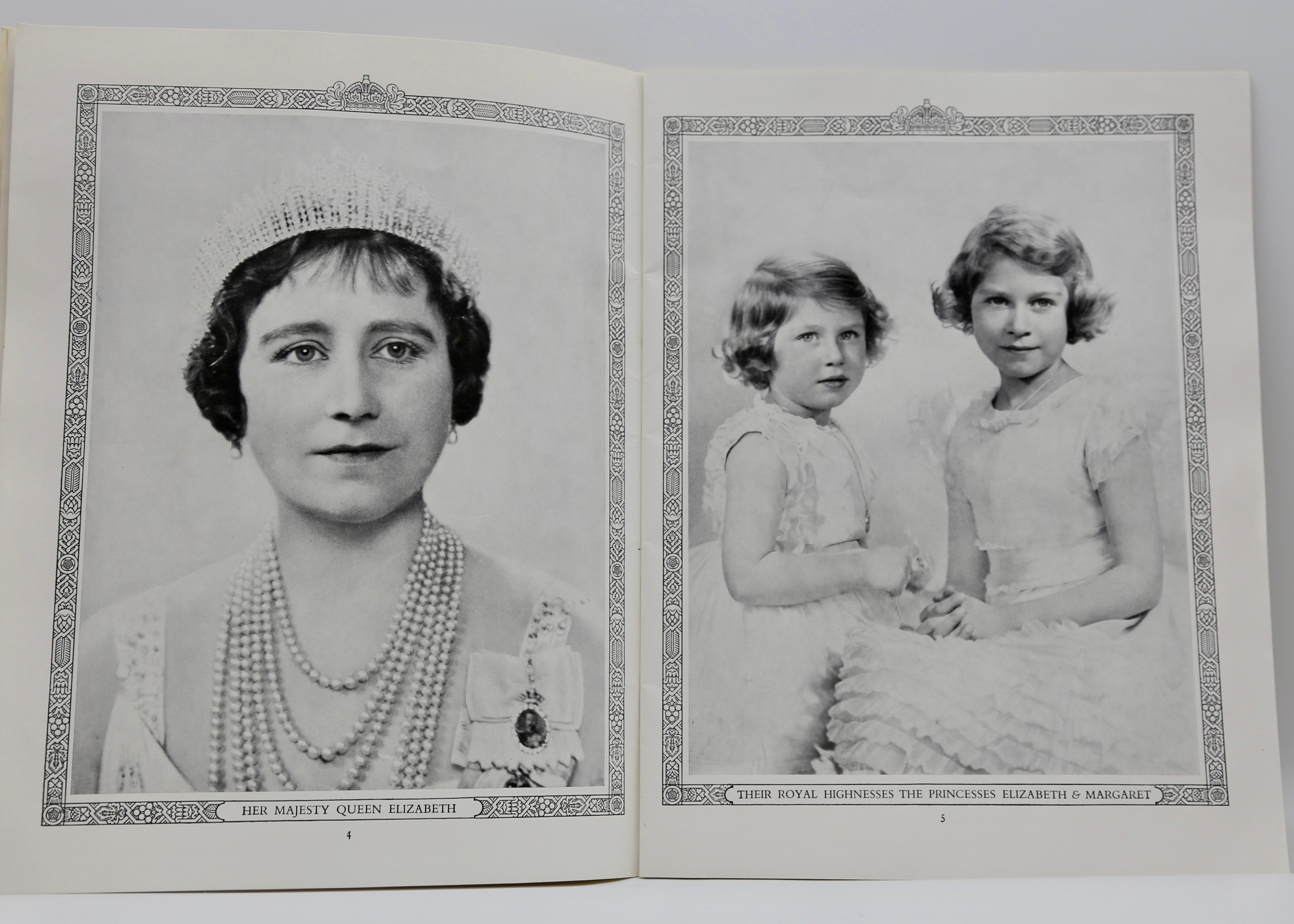 Vintage-Rahmenprogramm der Krönung von König George und Königin Elizabeth, Vintage 1937, gerahmt im Angebot 3