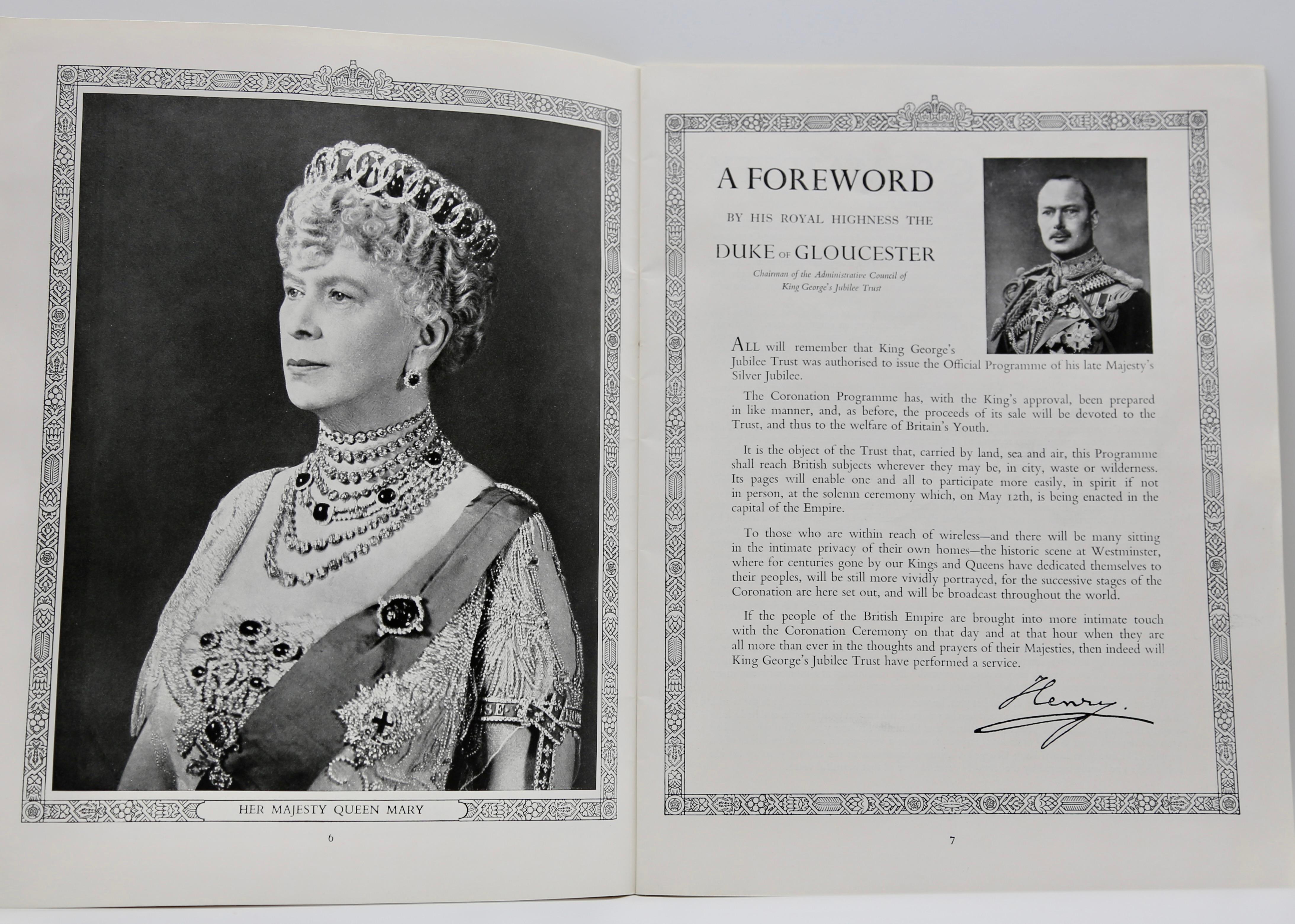 Vintage-Rahmenprogramm der Krönung von König George und Königin Elizabeth, Vintage 1937, gerahmt im Angebot 4