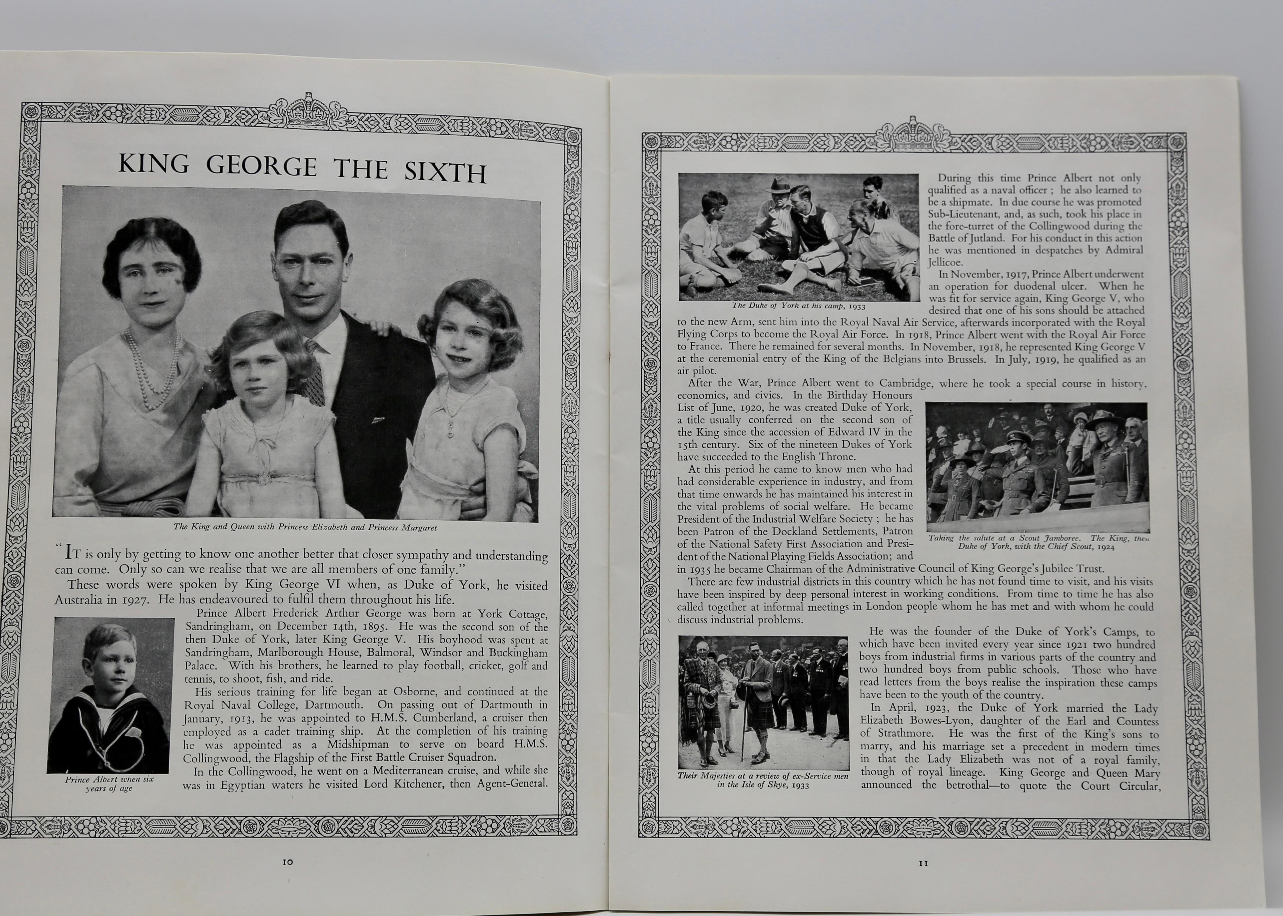 Vintage-Rahmenprogramm der Krönung von König George und Königin Elizabeth, Vintage 1937, gerahmt im Angebot 5