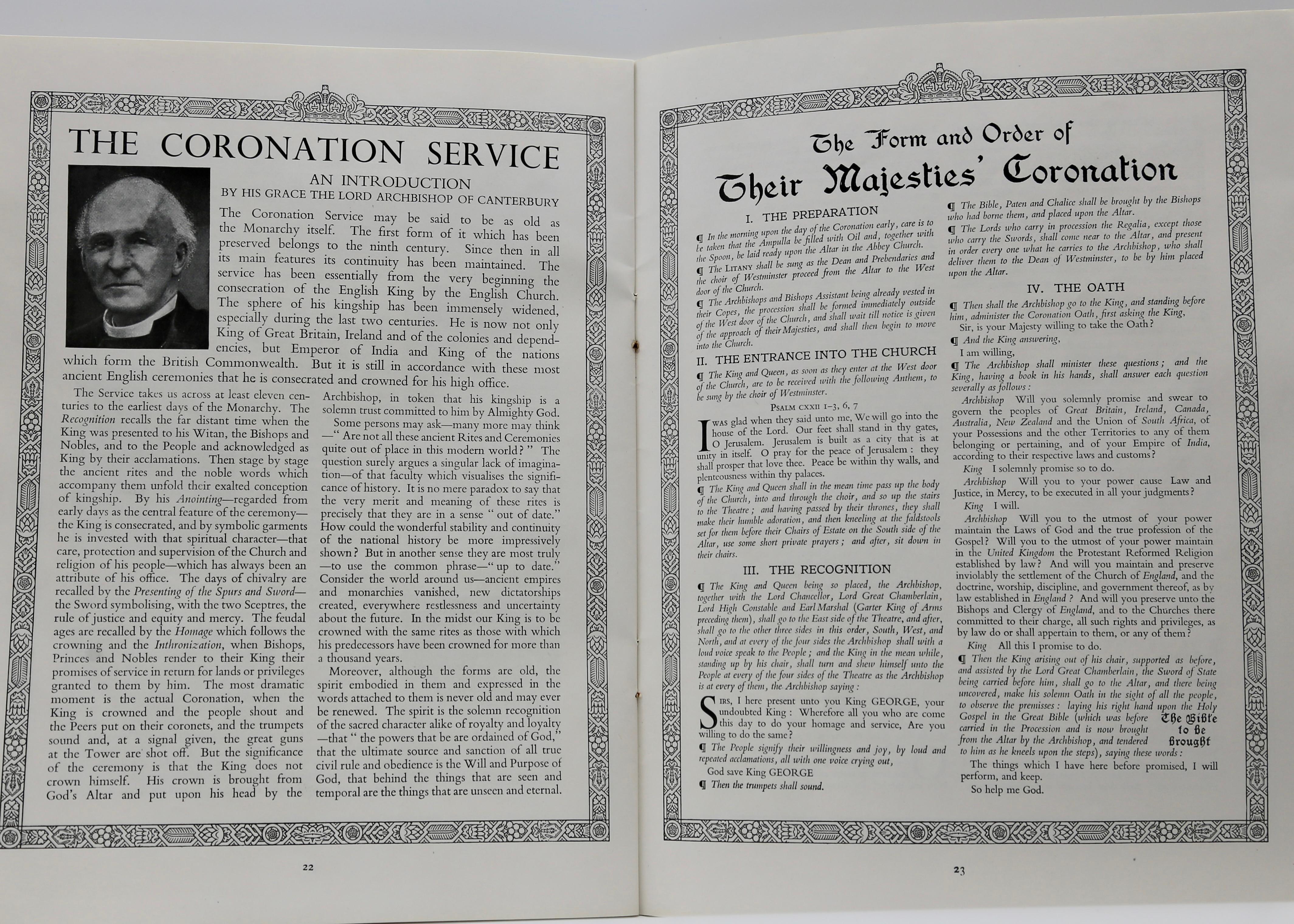 Vintage-Rahmenprogramm der Krönung von König George und Königin Elizabeth, Vintage 1937, gerahmt im Angebot 6
