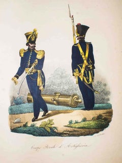 Corpo Reale di Artiglieria - Original Lithograph - Late 19th Century