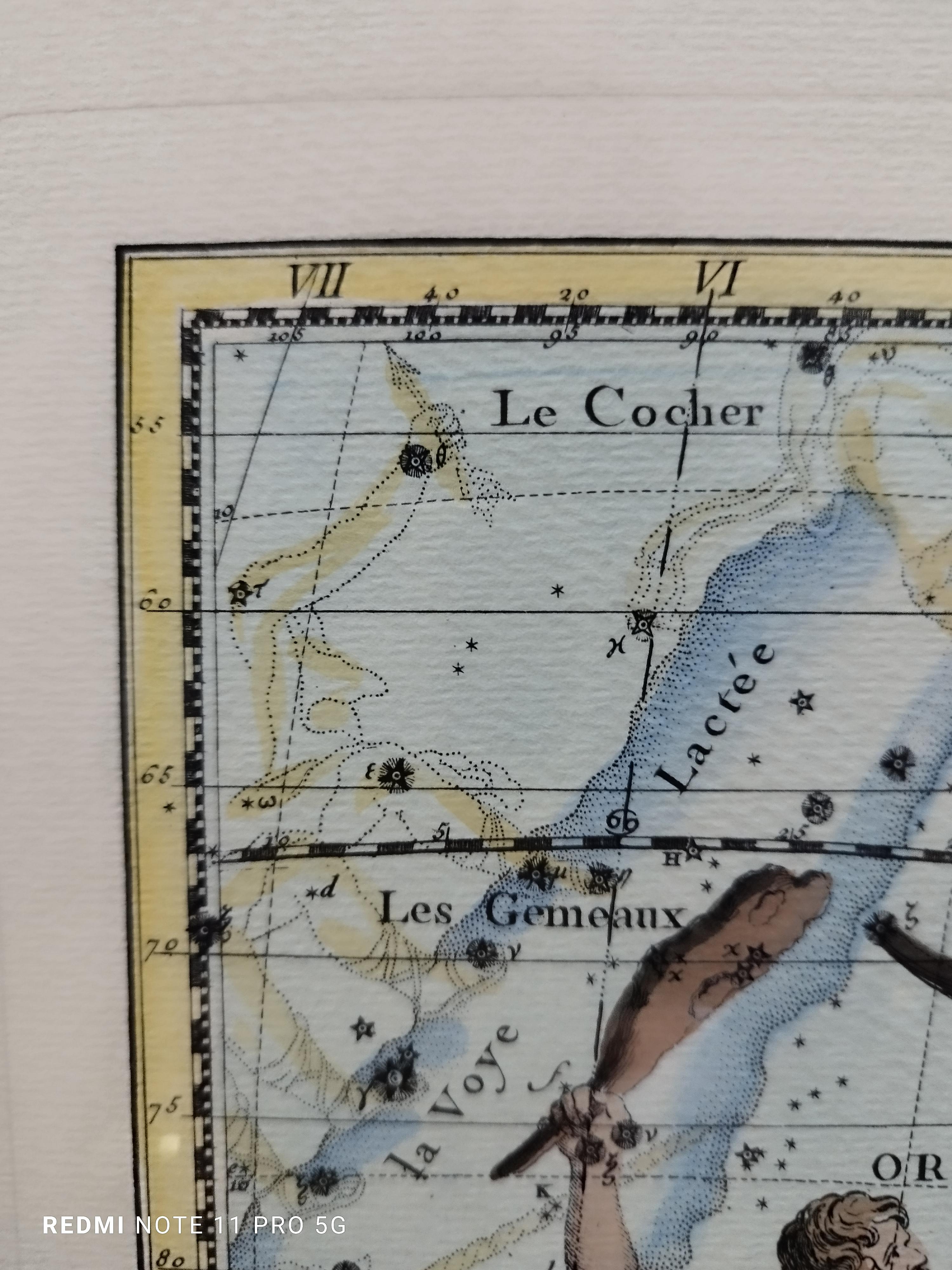 Lithographie sur papier de la constellation du Taureau, planche 2 de l'