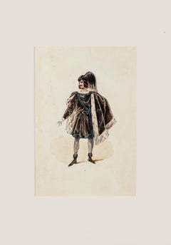 Costume - Original Hand-Colored Lithograph - 19th Century