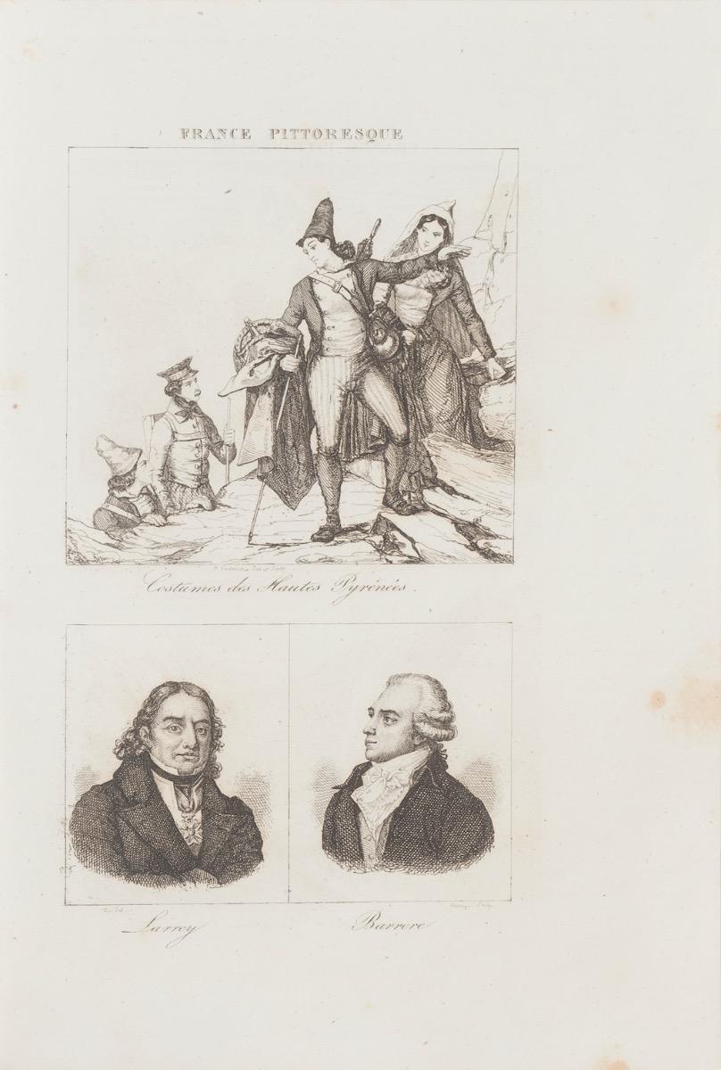 Unknown Figurative Print - Costumes and Portraits - Original Lithograph  - 19th Century