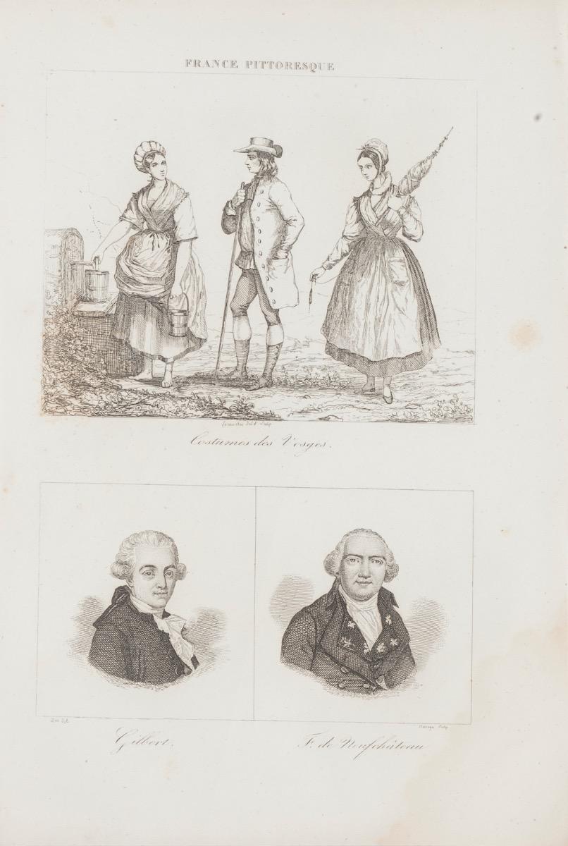 Unknown Figurative Print - Costumes and Portraits - Original Lithograph  - 19th Century