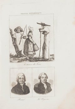 Costumes and Portraits - Original lithograph  - 19th Century