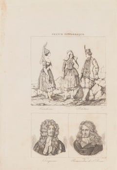 Costumes and Portraits - Original Lithograph  - 19th Century