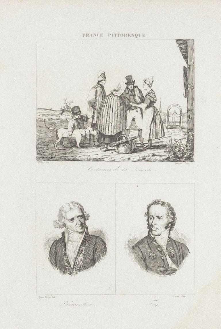 Unknown Figurative Print - Costumes and Portraits - Original Lithograph - 19th Century
