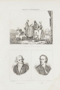 Costumes and Portraits - Original Lithograph - 19th Century