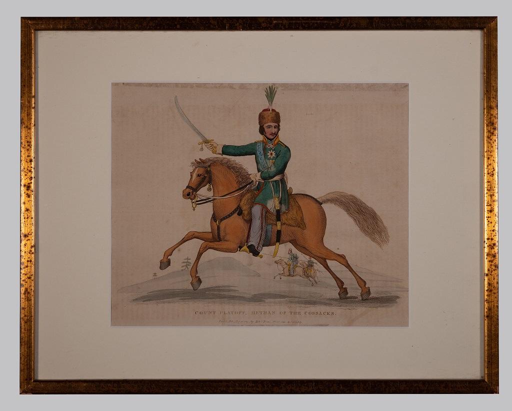 Count Platoff, Hetman of Cossacks - Original Lithograph - 1819