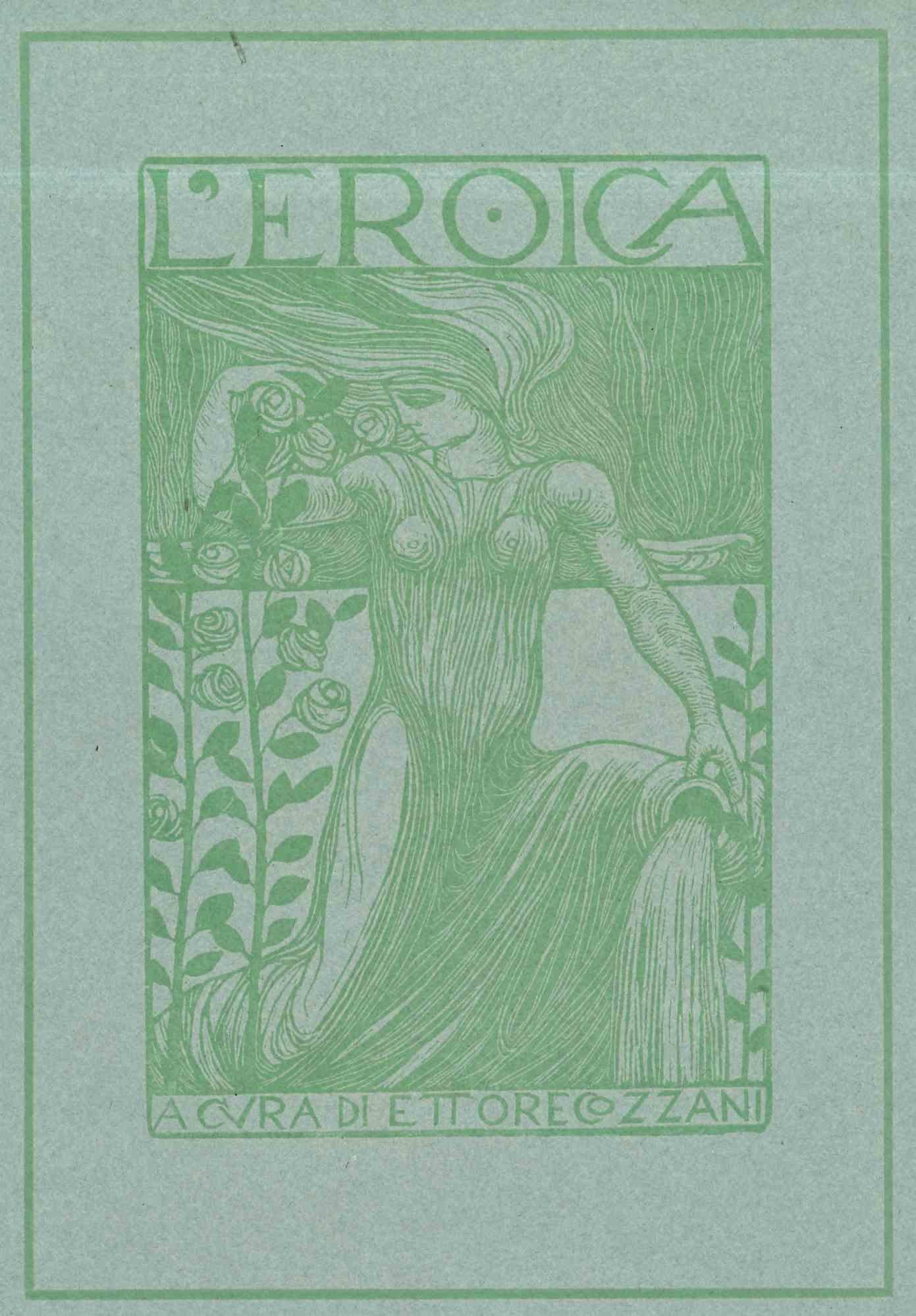Deckel für L'Eroica – Holzschnitt von Ettore di Giorgio – frühes 20. Jahrhundert