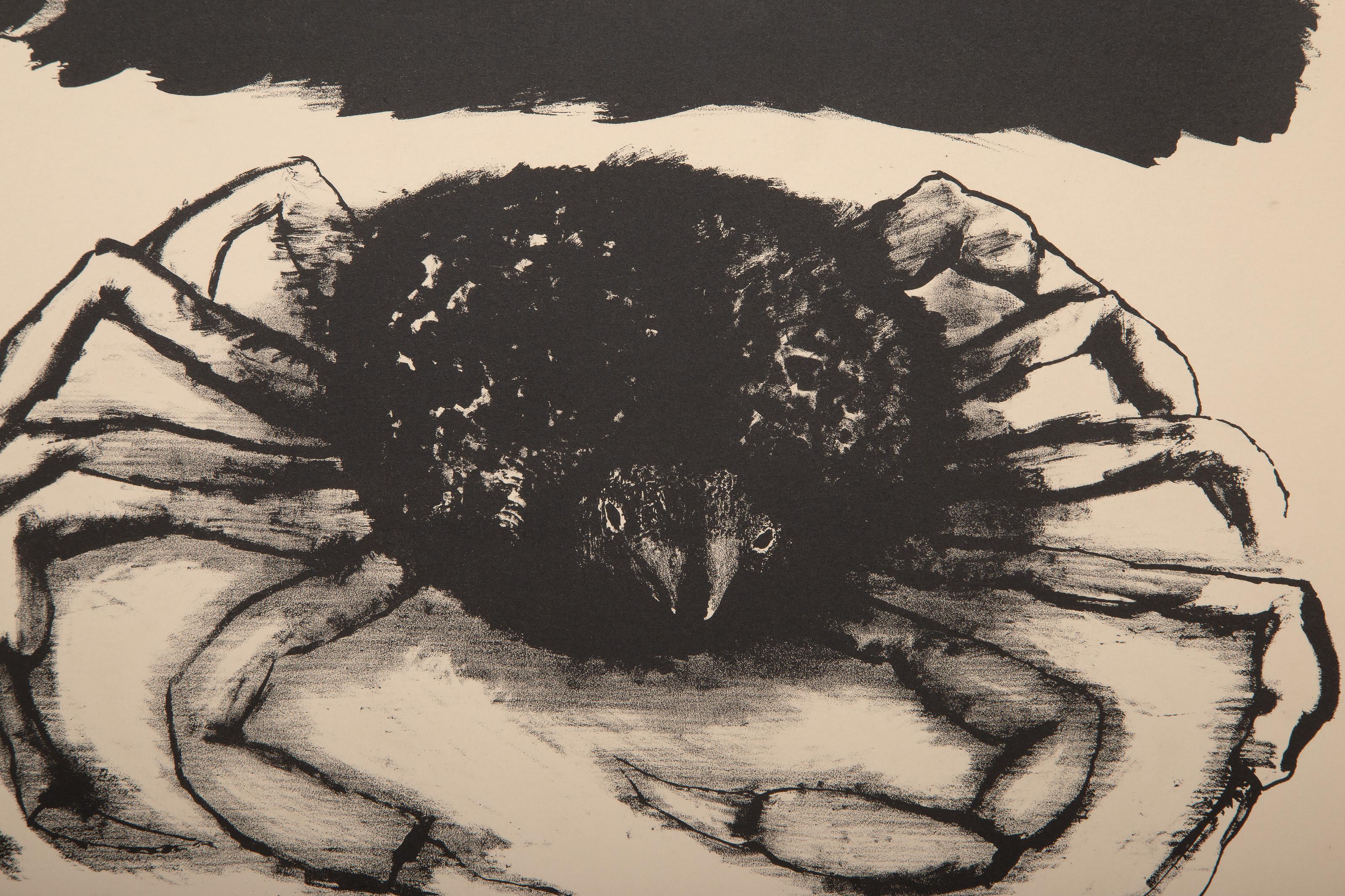 Cangrejo de río, litografía surrealista de Aubrey Schwartz en venta 1