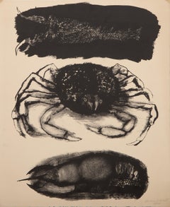 Vintage Crayfish, Surrealist Lithograph by Aubrey Schwartz