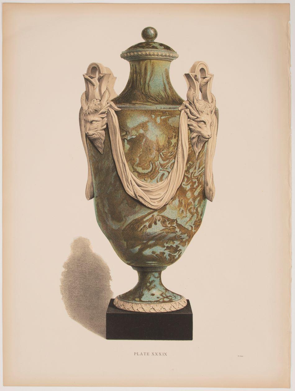 “Crystaline Agate” Vase with four handles. Pl. XXXIX – Print von Unknown