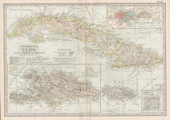 Cuba, Haiti, Jamaica and Trinidad. Century Atlas antique vintage map