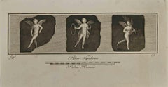 Antique Cupid In Three Frames - Etching - 18th Century