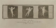 Antique Cupid In Three Frames - Etching - 18th Century