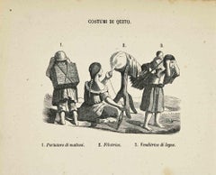 Customs of Quito - Lithograph - 1862
