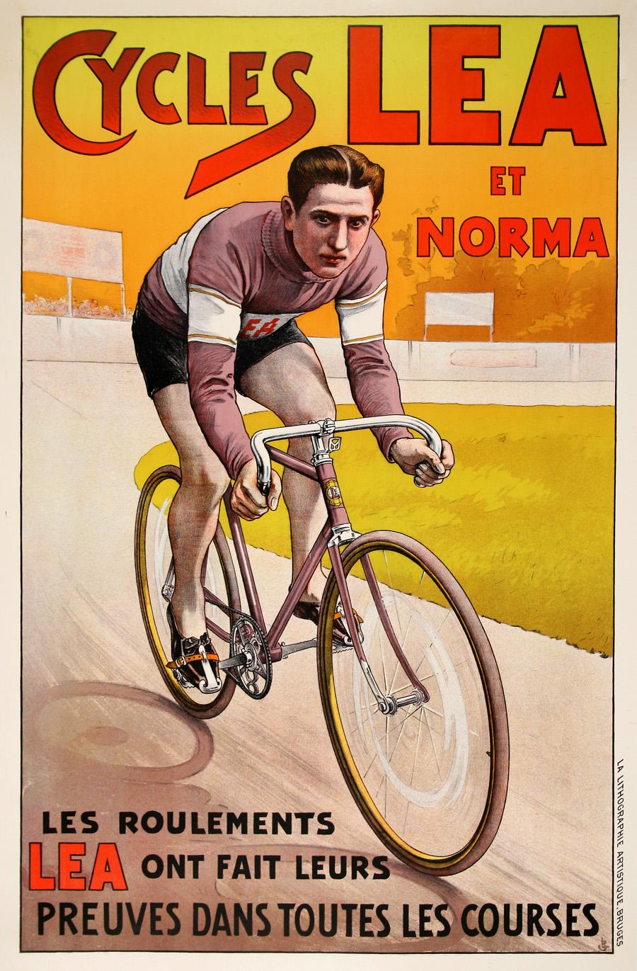 Cycles Lea et Norma Original Vintage Bicycle Poster c1910 - Print by Unknown