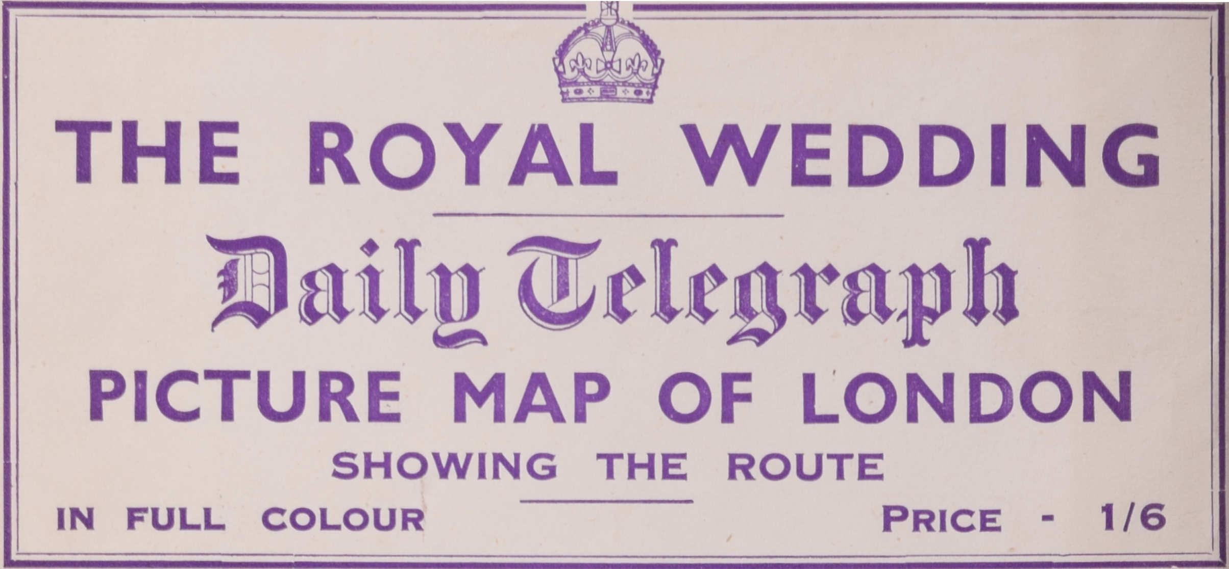 Carte du mariage royal de la reine Elizabeth II et du prince Philip, 1947, Daily Telegraph  en vente 1