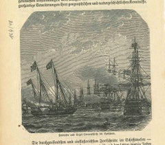 Dampfer und Gegel - Litografia originale - Metà del XIX secolo