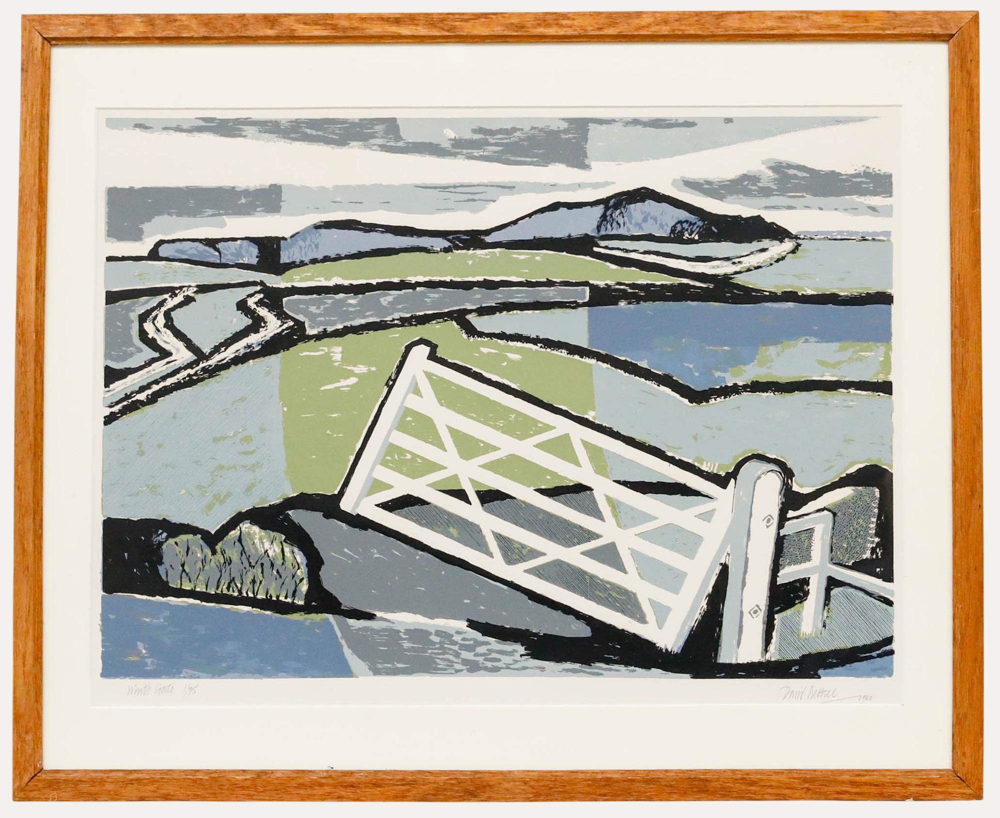 Unknown Landscape Print - David Bethel (1923-2006) - Framed 20th Century Serigraph, White Gate