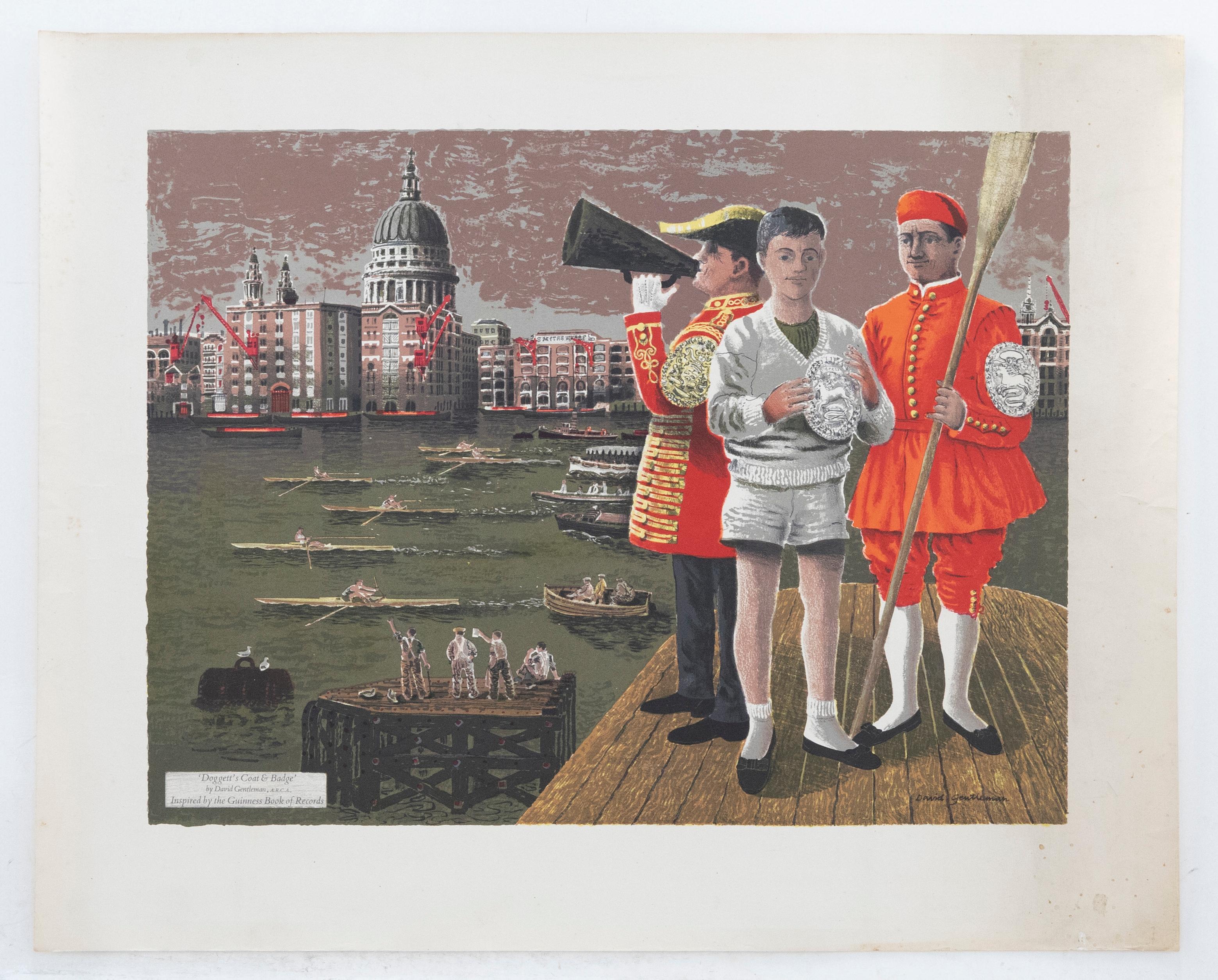David Gentleman ARCA (b.1930) - 1962 Lithograph Poster, Doggett's Coat & Badge - Print by Unknown