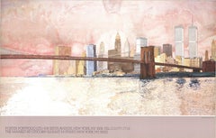Vintage David Lingwood 'Brooklyn Bridge' 1983- Offset Lithograph