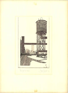 David Lingwood 'View from the Terrace' 1977- Etching- Signed