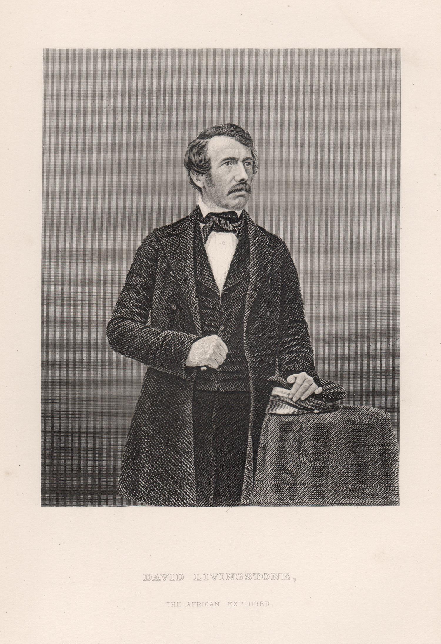 David Livingstone, el Explorador de África, grabado retrato del siglo XIX