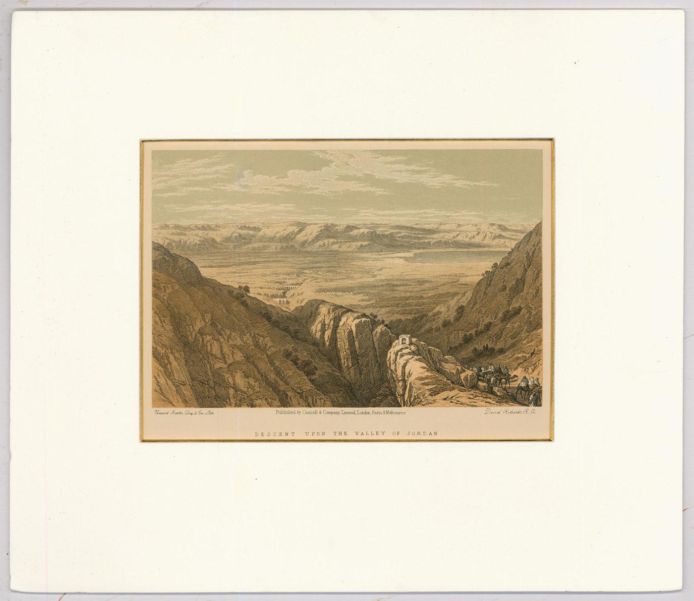 David Roberts RA (1796-1864) - Lithograph, Descent Upon The Valley of Jordan - Print by Unknown