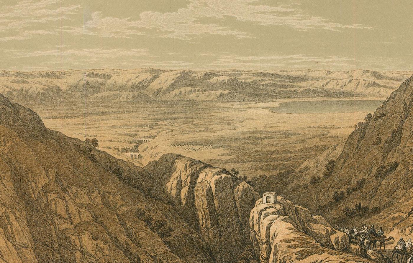 Unknown Landscape Print - David Roberts RA (1796-1864) - Lithograph, Descent Upon The Valley of Jordan