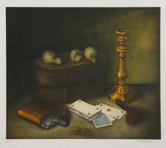 Deck of Cards, Surrealist Mezzotint by Kurt Schönen