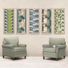 Deco Palms no. 3, silver leaf, unframed
