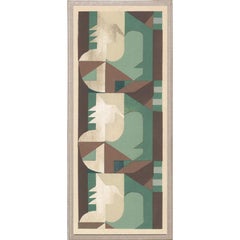 Deco Palms no. 4, gold leaf, framed