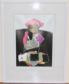 Decorative, abstract lithograph, signed and numbered, 67/90, MANRIQUE.