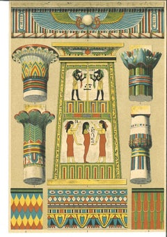 Decorative Motifs of Egyptian Renaissance - Chromolithograph -Early 20th Century