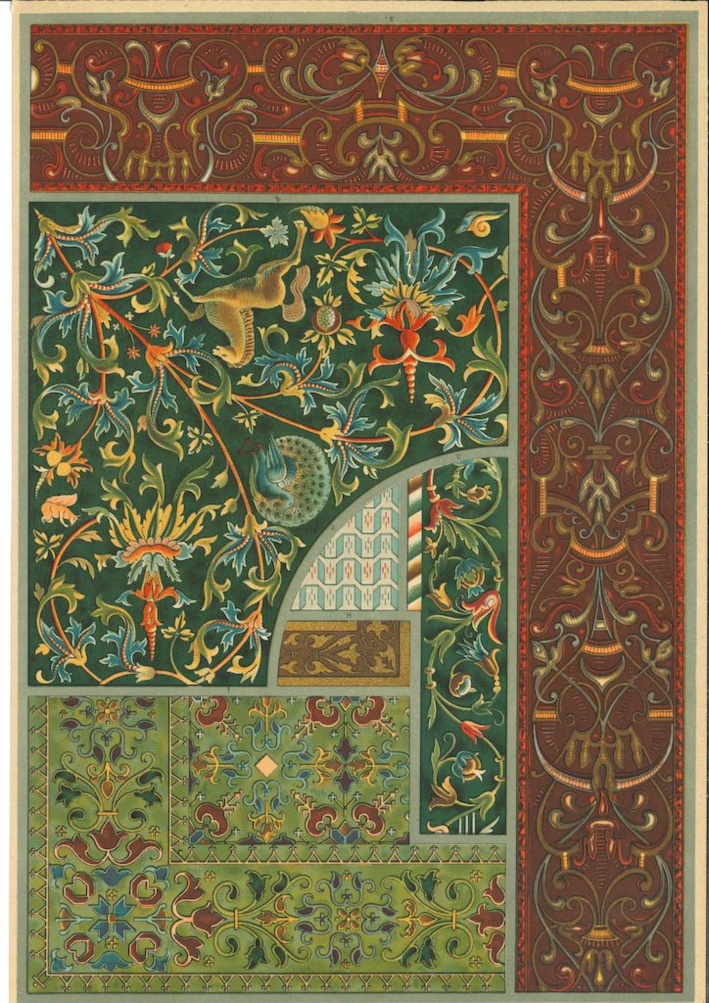 Unknown Figurative Print - Decorative motifs of the German Renaissance - Chromolithograph - 20th Century