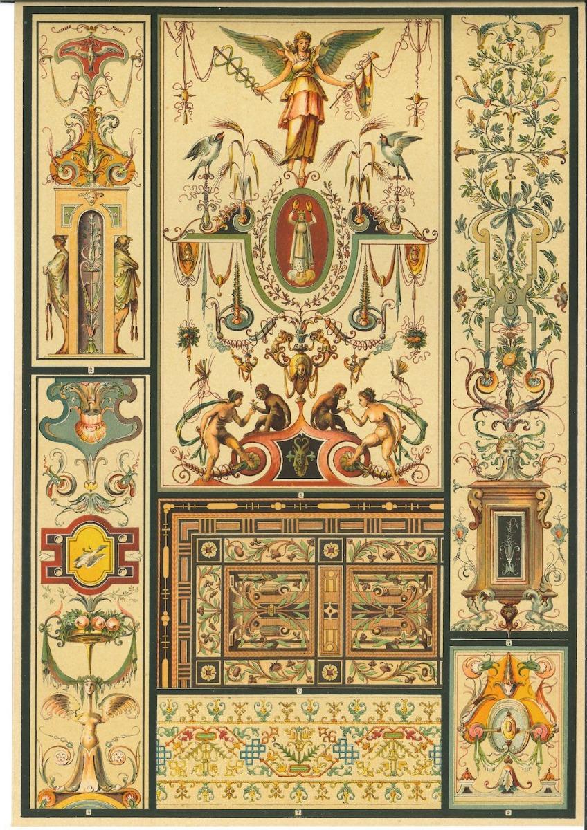 Unknown Figurative Print - Decorative Motifs of the German Renaissance - Chromolithograph - 20th Century