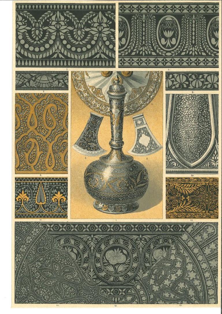 Decorative Motifs - Original Chromolithograph - Early 20th Century