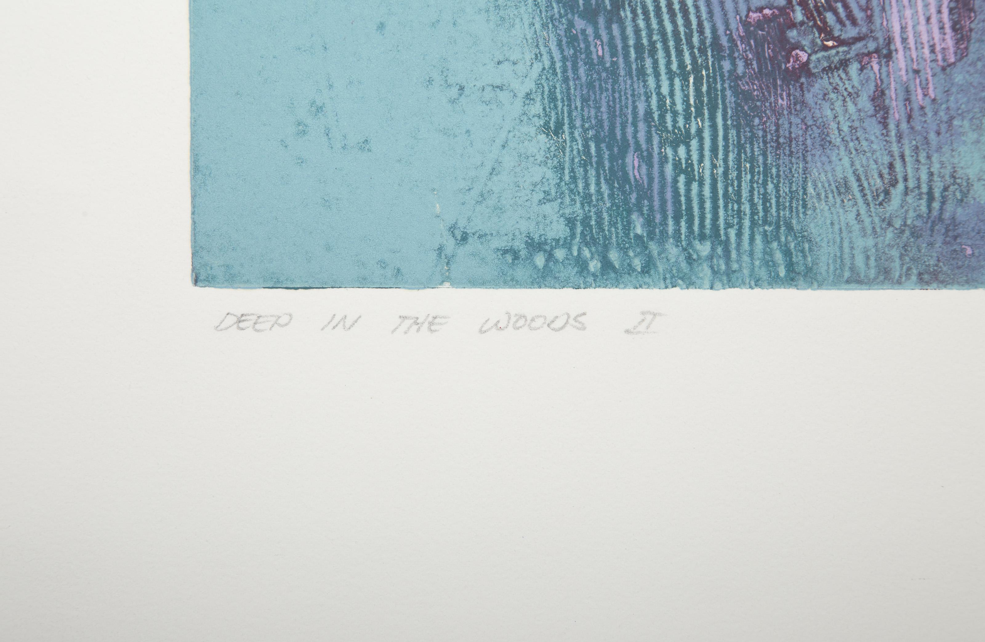 Deep In The Woods II, monogravure abstraite et techniques mixtes de Manuel Rodriguez Jr. en vente 3