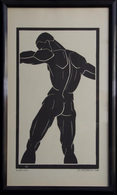 Defender-Framed Print. Signed by the Artist (Signature is Illegible). 