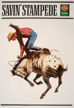 Original Vintage-Poster „ Del Monte Roundup“, Original-Vintage-Poster, Cowboy auf Bucking Horse, um 1965