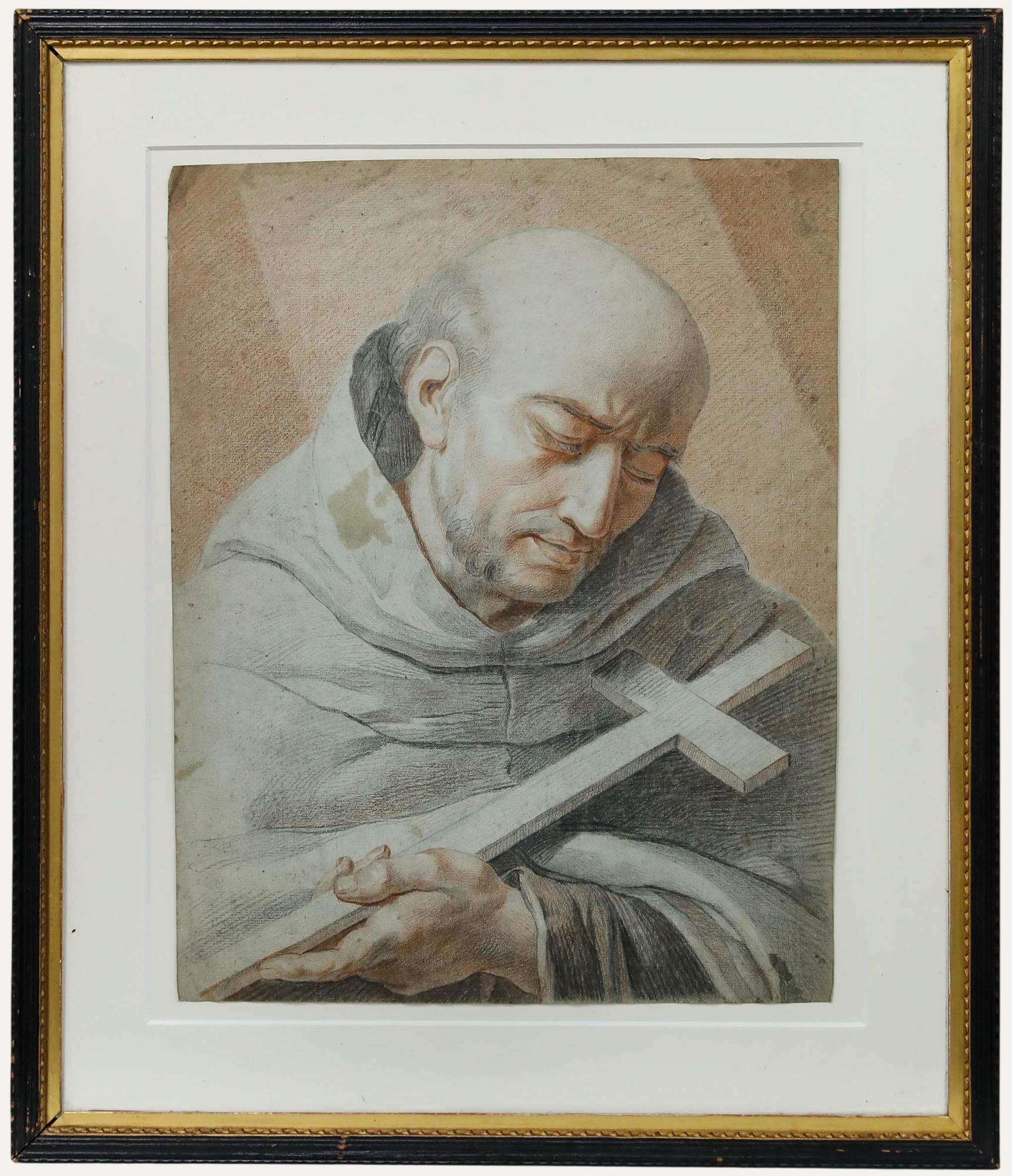 Unknown Figurative Print - Demarteau after Taillasson - Crayon Manner Engraving, Saint John of the Cross
