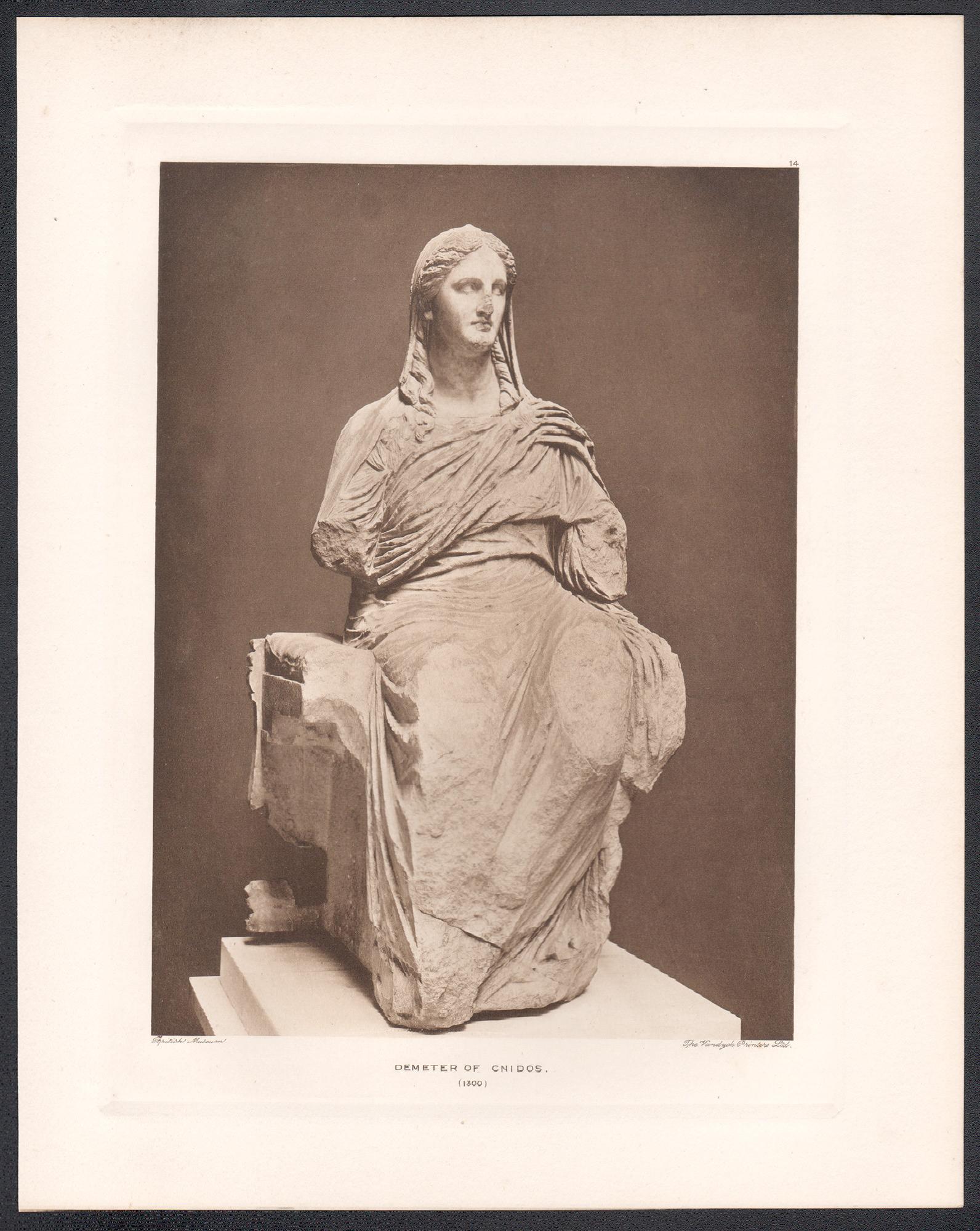 Deméter de Cnidos Museo Británico Escultura clásica romana fotograbado - Print de Unknown