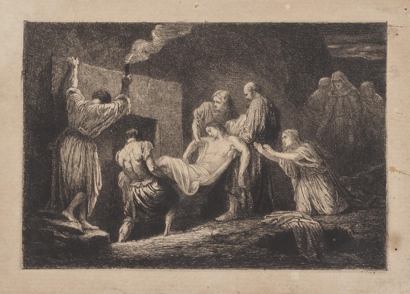 Unknown Figurative Print - Deposition of Christ - Etching Print - 19th Century