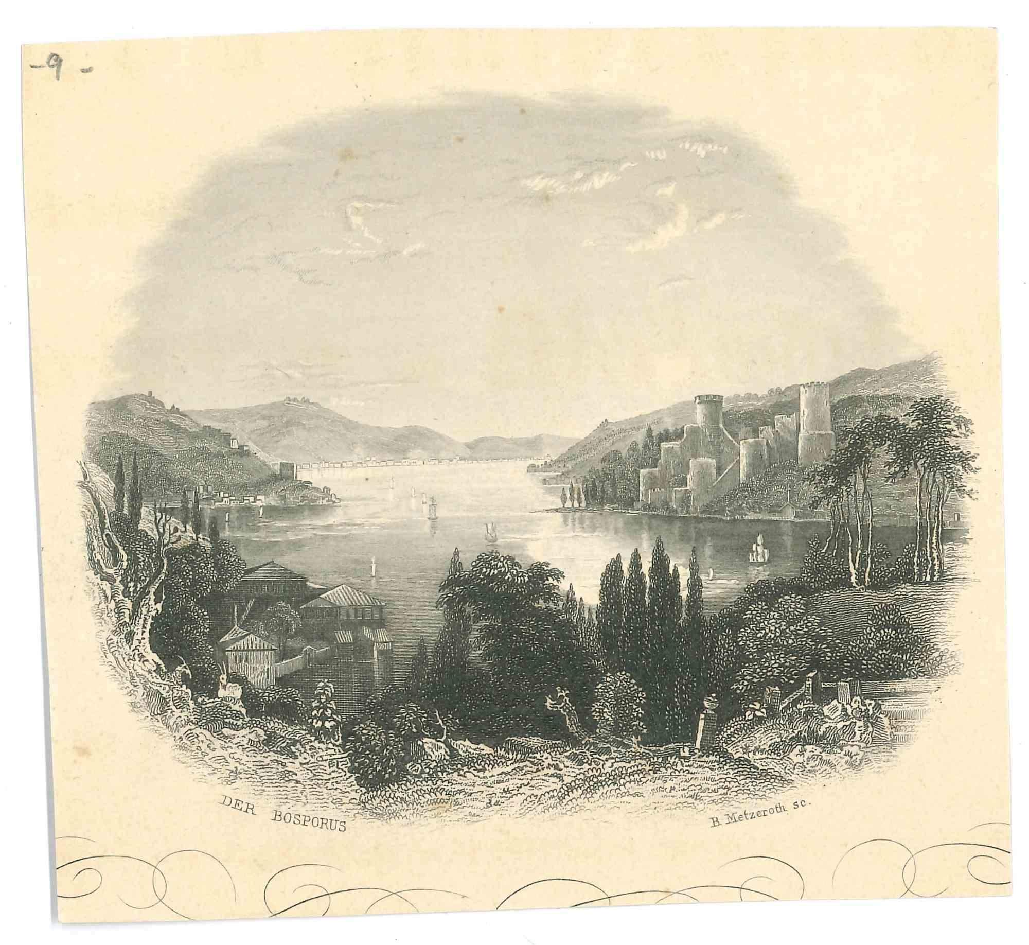 Unknown Figurative Print - Der Bosporus - Original Lithograph - Mid 19th Century